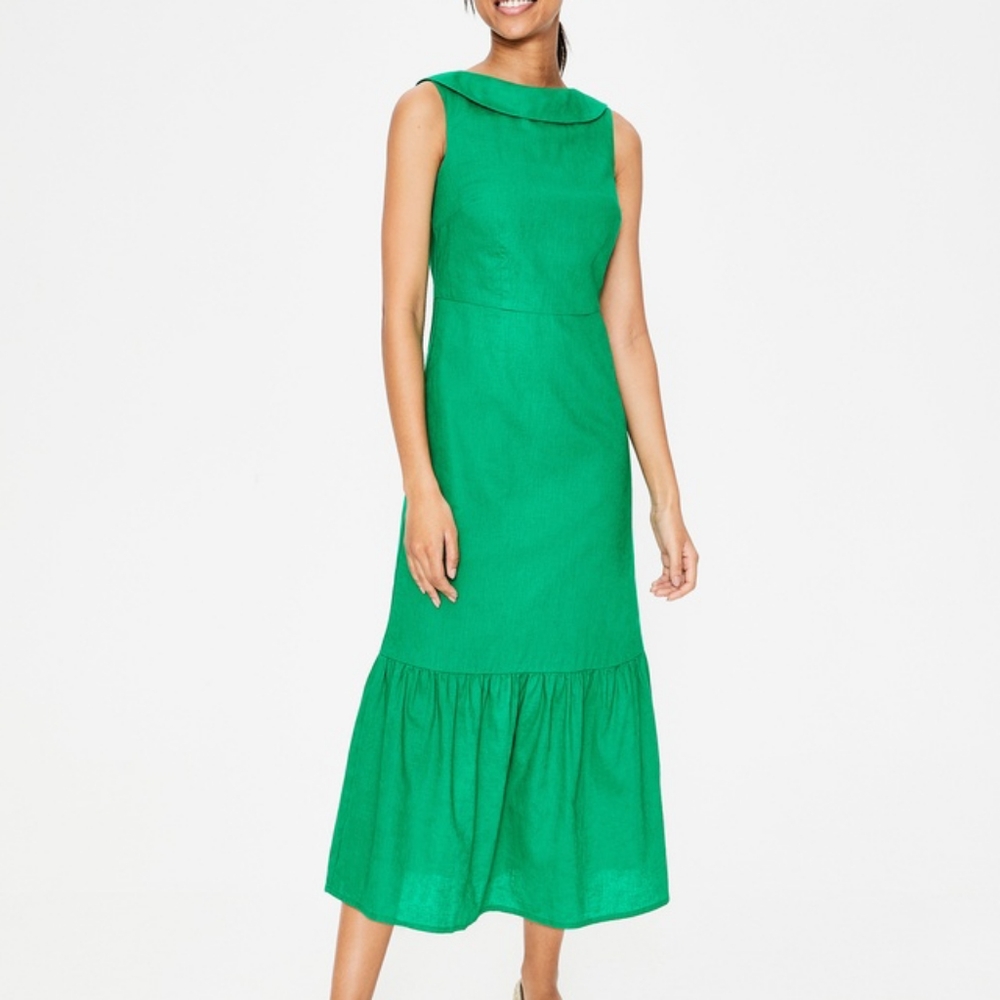 Boden Clarice Linen Blend Midi Dress